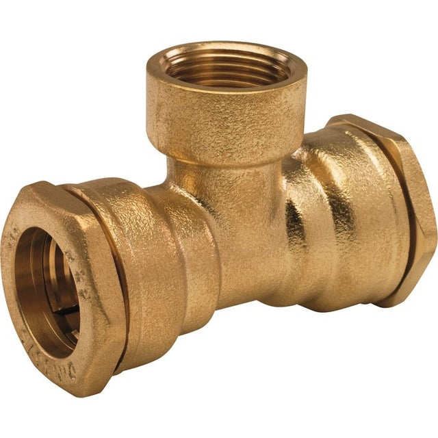 Raccord laiton pour tube PE - Arco - Té avec dérivation femelle - F 1' - Diamètre 32