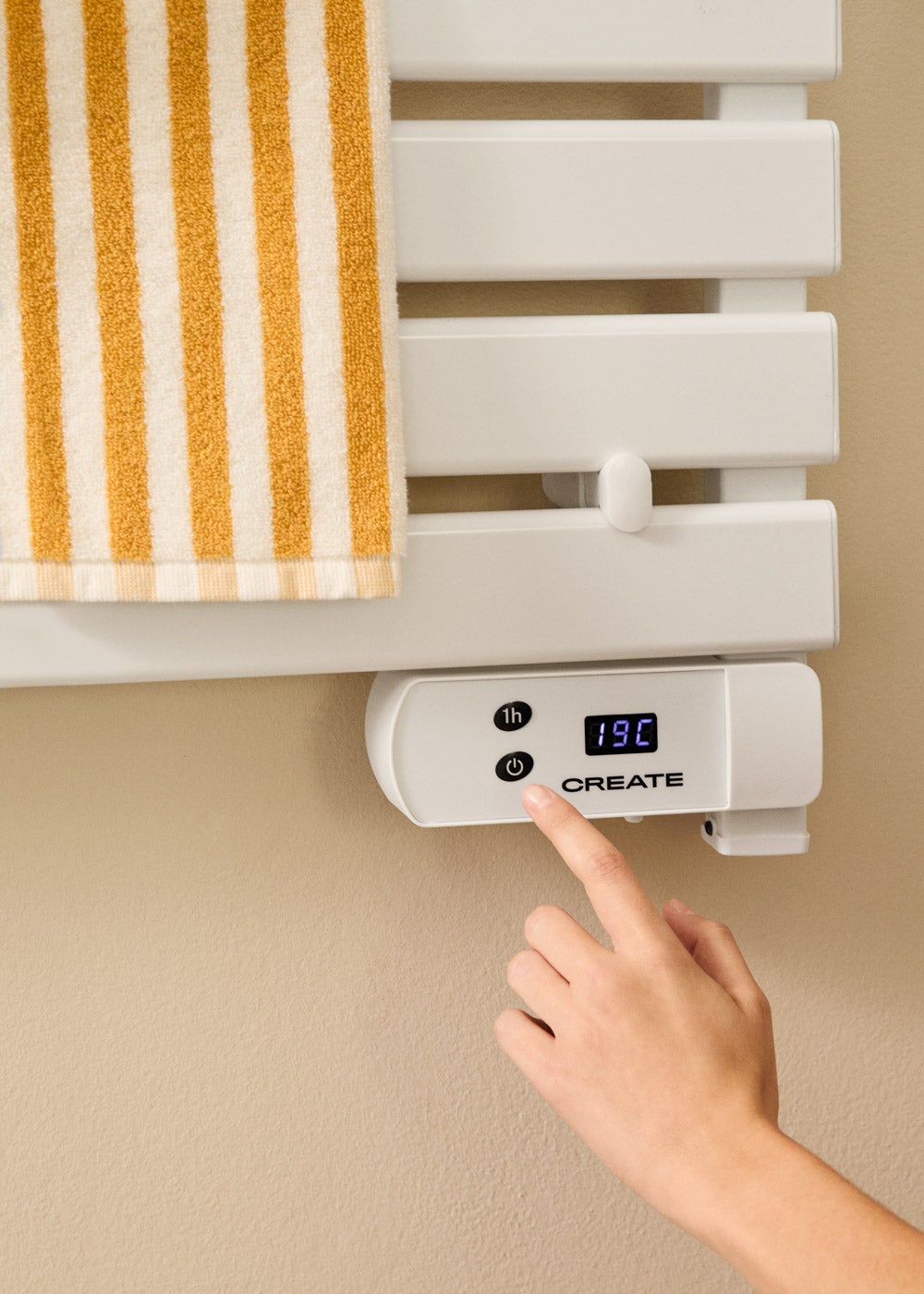 WARM TOWEL - Barra de toalha elétrica para piso ou parede 500W Sem patas sem prateleira - 3