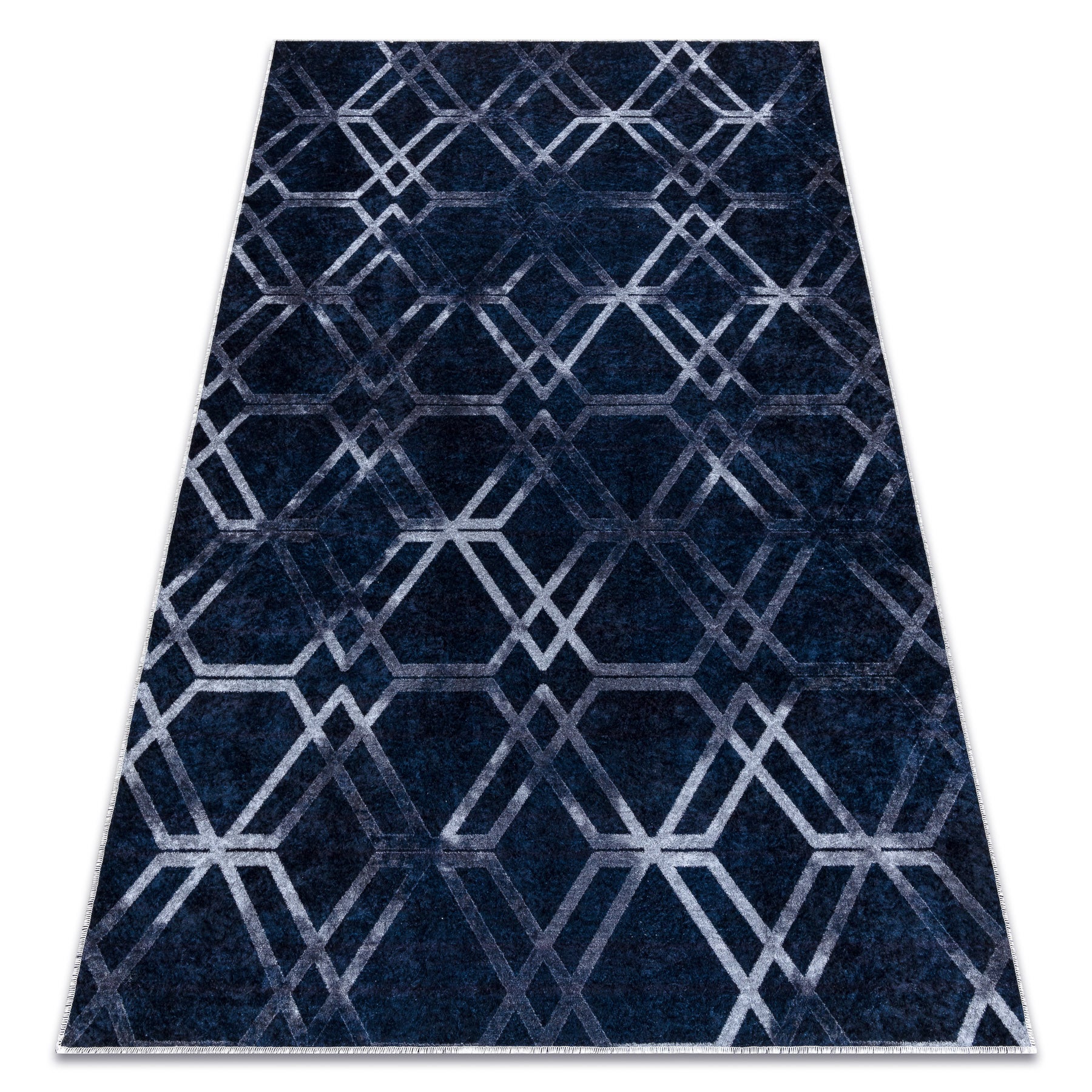 Dywan do prania MIRO 51805.802 Geometryczny, kratka antypoślizgowy - niebieski 200x290 cm