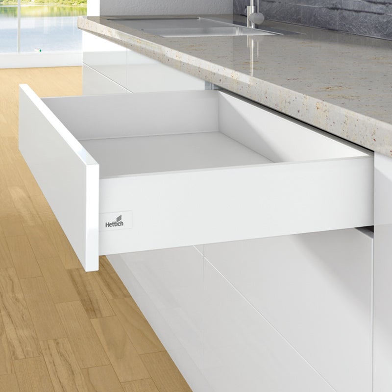 Kit tiroir coulissant - hauteur 126 mm - arcitech - Décor : Blanc - Longueur : 450 mm - HETTICH - 2
