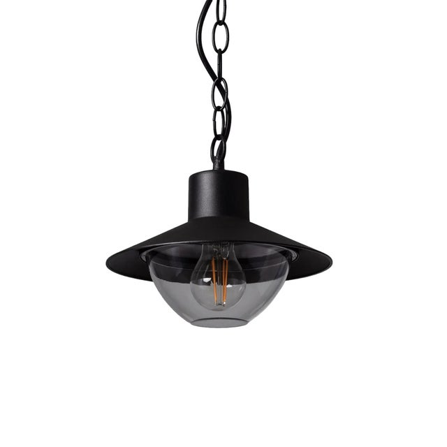 Lampa wisząca Retro czarna 1xE27x40W dymione szkło wym: 81 x 24 x 24 cm metal Abruzzo