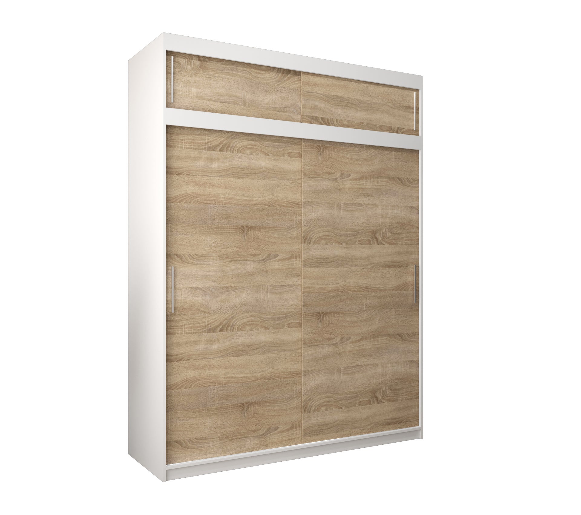 Szafa przesuwna z nadstawką garderoba TOKYO 180 x 62 x 240 cm Biały + Sonoma - Abiks Meble