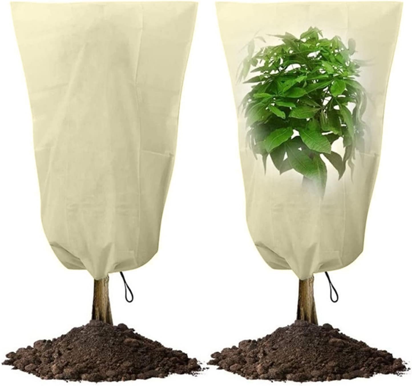 Dwa zestawy pokrowców ochronnych na rośliny, zimowe pokrowce na rośliny zewnętrzne 100x80cm, zimowe pokrowce na rośliny doniczkowe