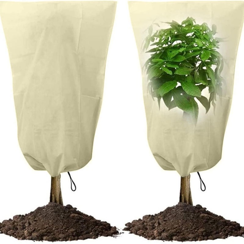 Dwa zestawy pokrowców ochronnych na rośliny, zimowe pokrowce na rośliny zewnętrzne 100x80cm, zimowe pokrowce na rośliny doniczkowe