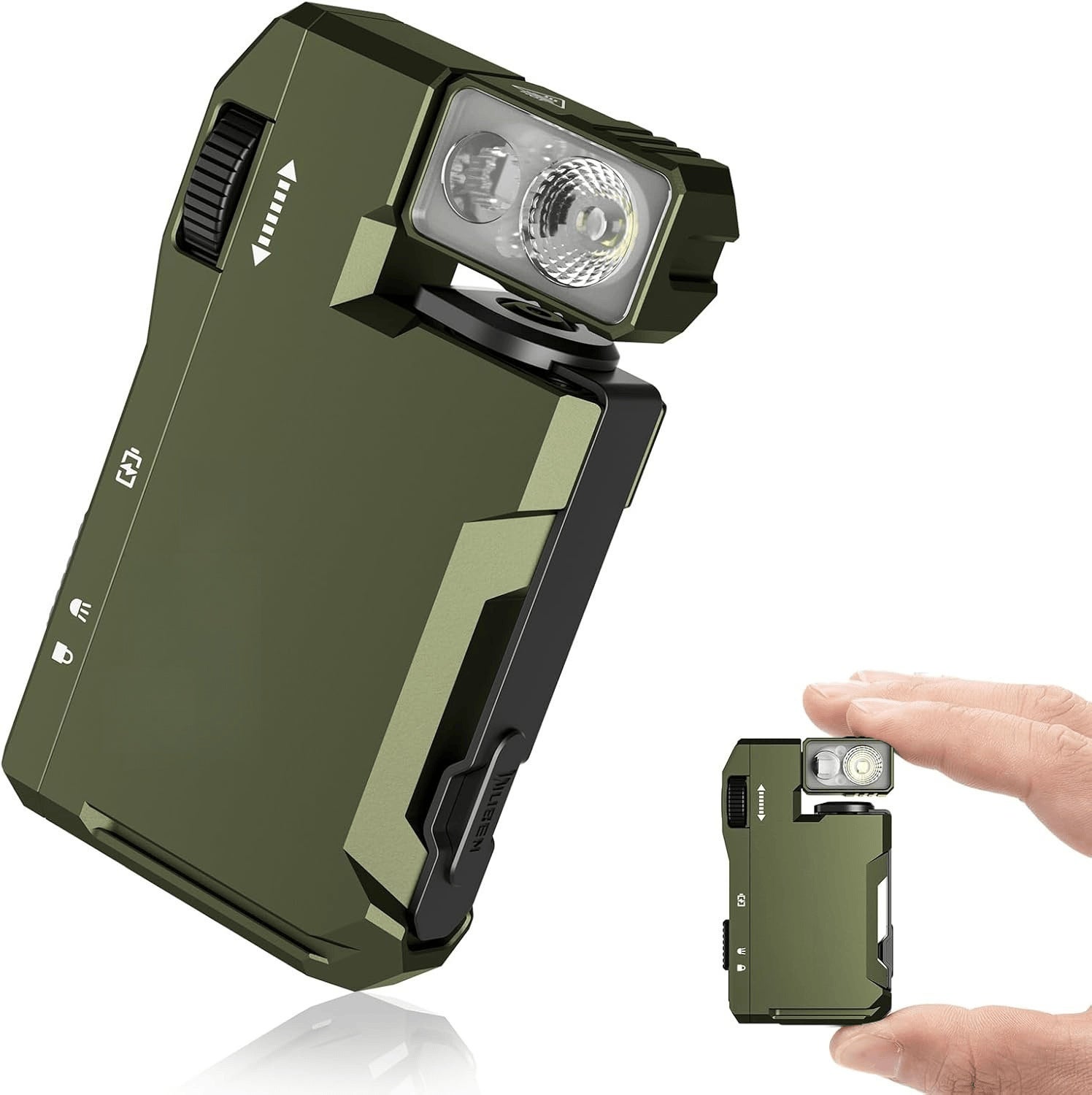 Miniaturowa, ładowalna, magnetyczna latarka EDC z obrotem o 180°, IP68, przenośna, wodoodporna, do użytku na zewnątrz i w domu.