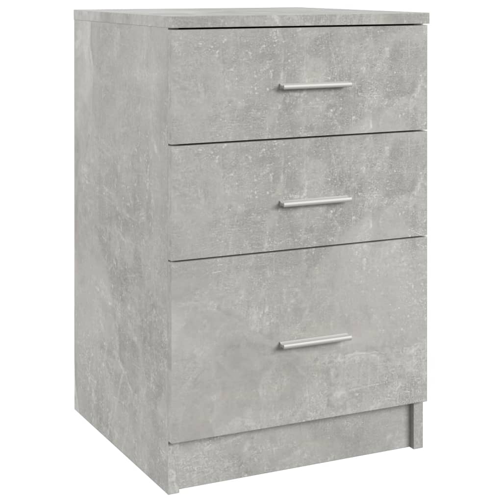 Maison Exclusive - Mesita de noche madera contrachapada gris hormigón 40x40x63 cm - 2
