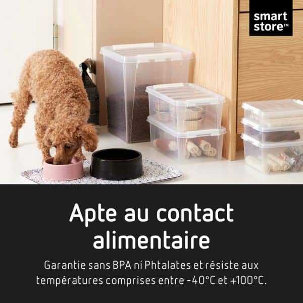 Boîte en plastique avec couvercle clipsable 8 litres - Clips Noirs - 5