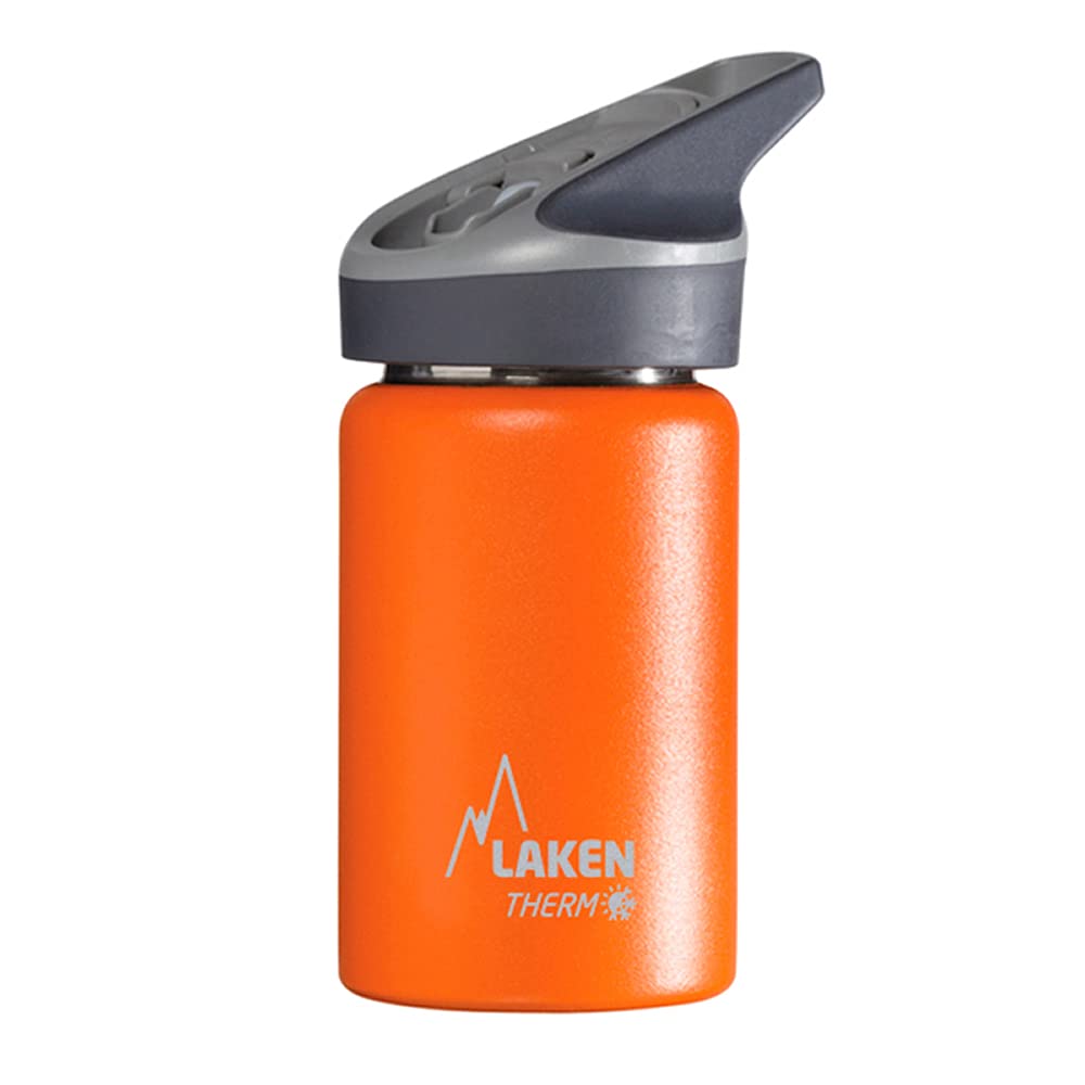 Laken Jannu Thermo-Wasserflasche 500 Ml – Doppelwandig Aus Edelstahl, Hält 24h Kalt, Sportverschluss Mit Strohhalm