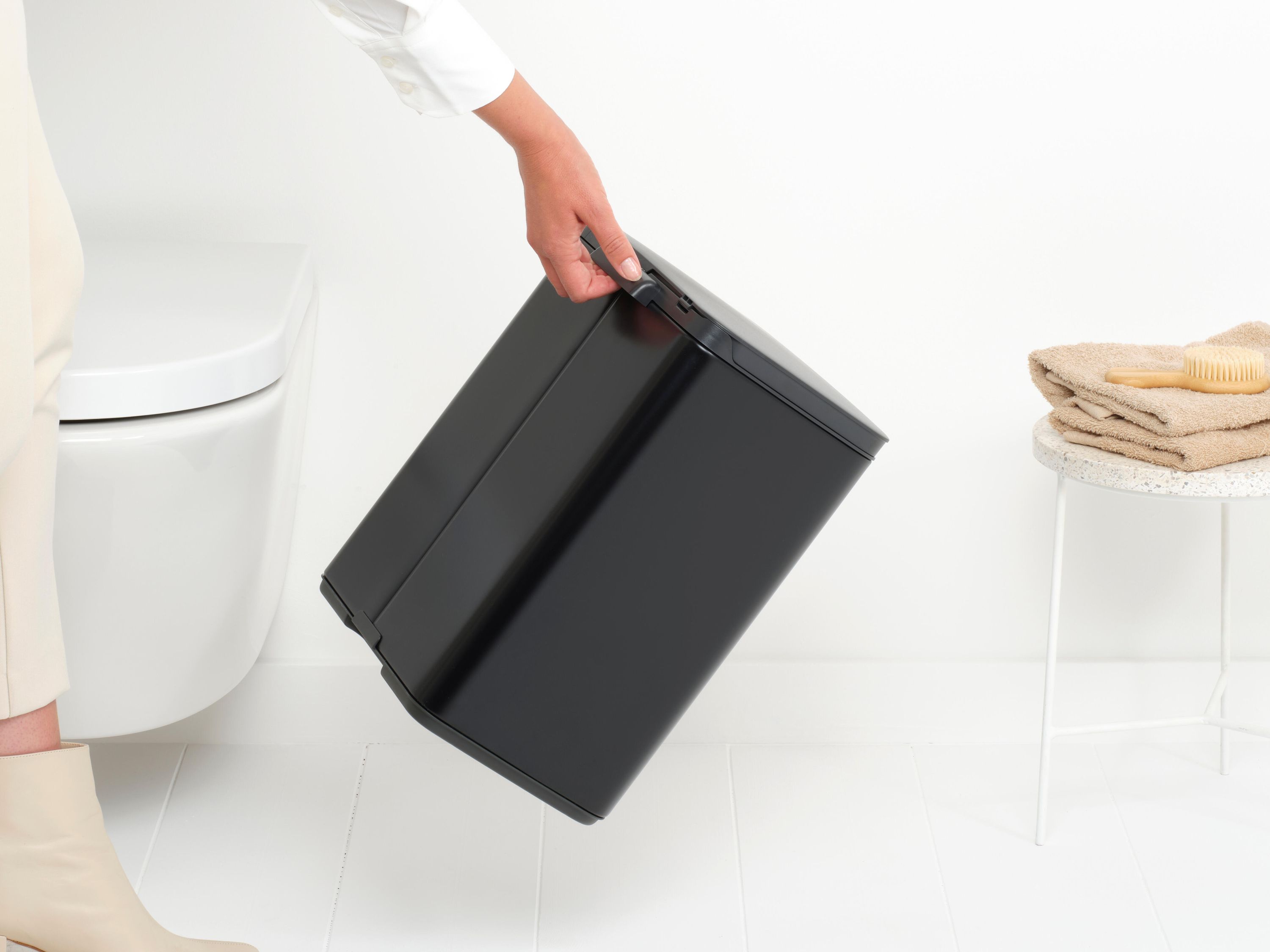 Kosza na śmieci do łazienki Bo Cube Prostokątny szary 12L - 7