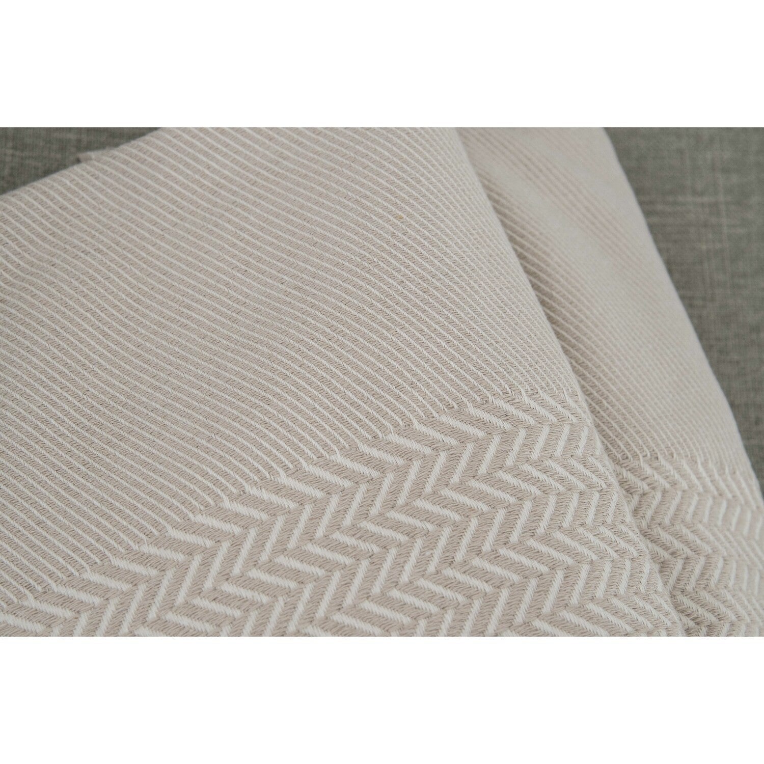 Plaid coton taupe clair - 4