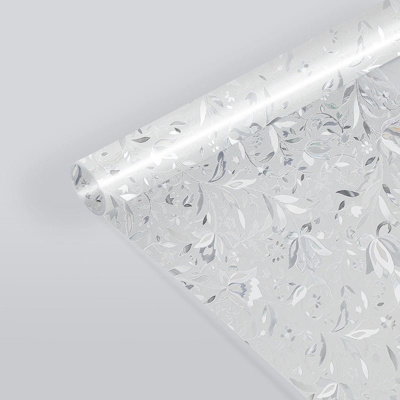 Dekoracyjna folia okienna elektrostatyczna ochrona UV, Kwiaty 3D, 60*200 cm, 2 sztuki