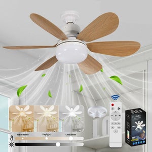Aodejoy Ventilateur De Plafond Avec Lumière LED RGB 40W – 6 Pales – Télécommande – Silencieux – Gradation & Temporisation – Blanc