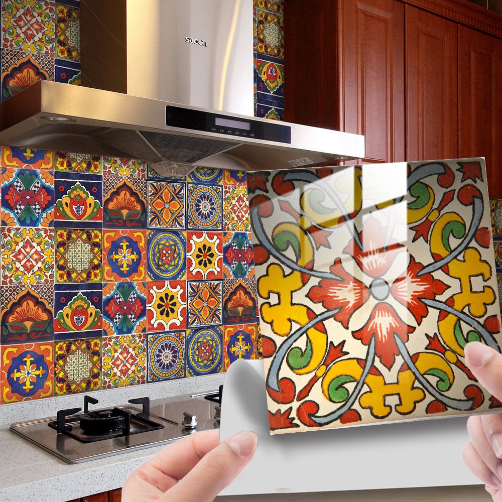 Autocollant décoratif pour miroir floral