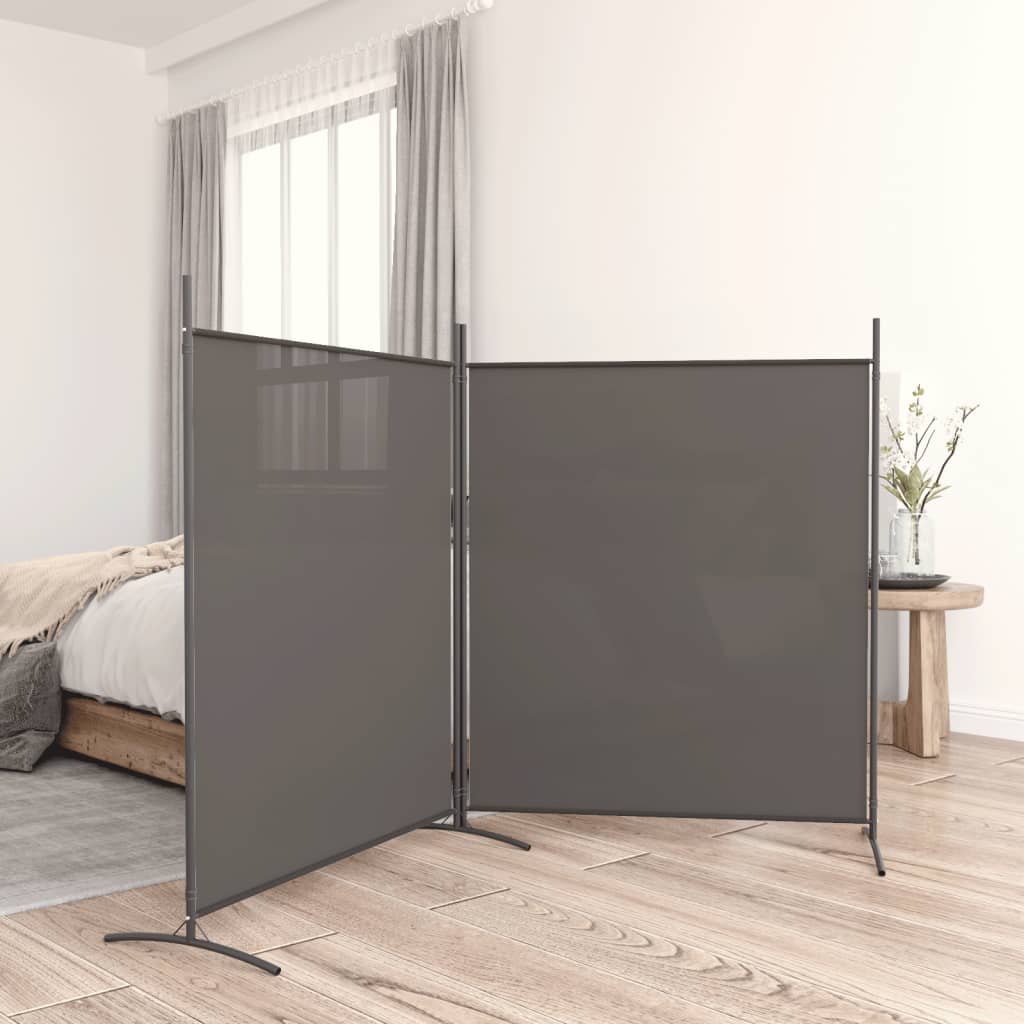 Maison exclusive - biombo divisor de 2 paneles de tela gris antracita 348x180 cm