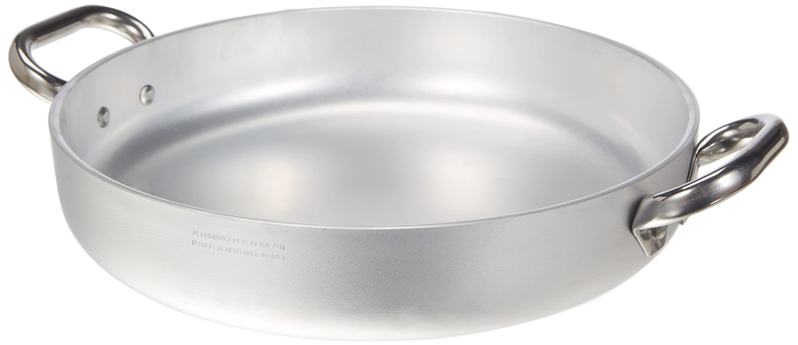Pentole Agnelli Professional Aluminum Saute Pan - 3mm Thick 22cm Diameter Italian Cookware
