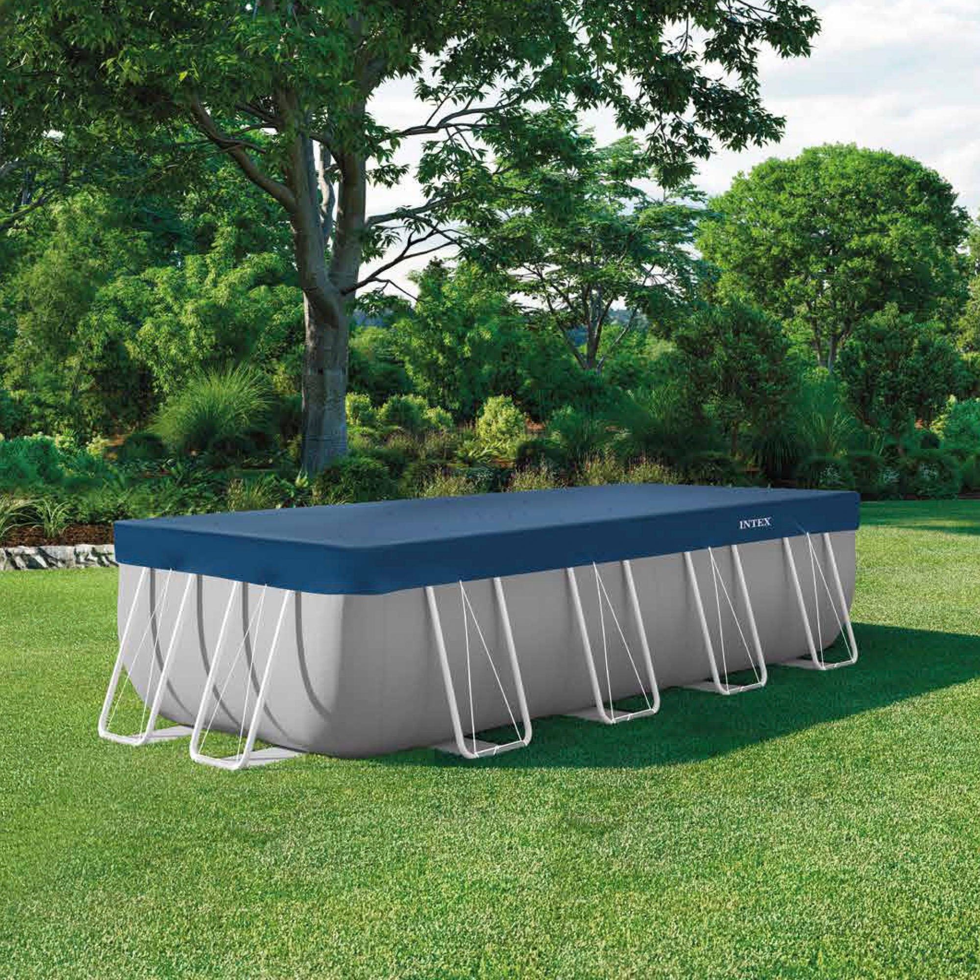 Bache hiver Intex 4x2 m Bleu triple couche anti UV - 7