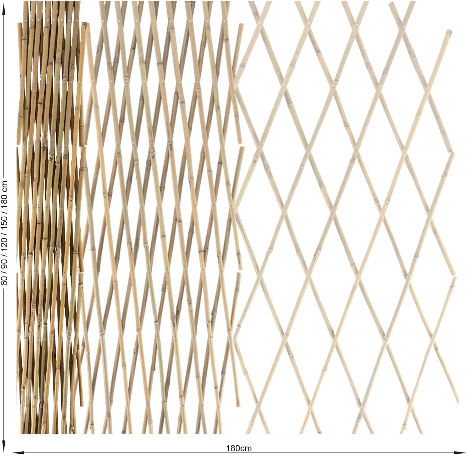 Treillis en Bambou pour Jardin, Balcon et terrasse Extensible Individuellement Résistant aux intempéries 90 x 180 cm - 2