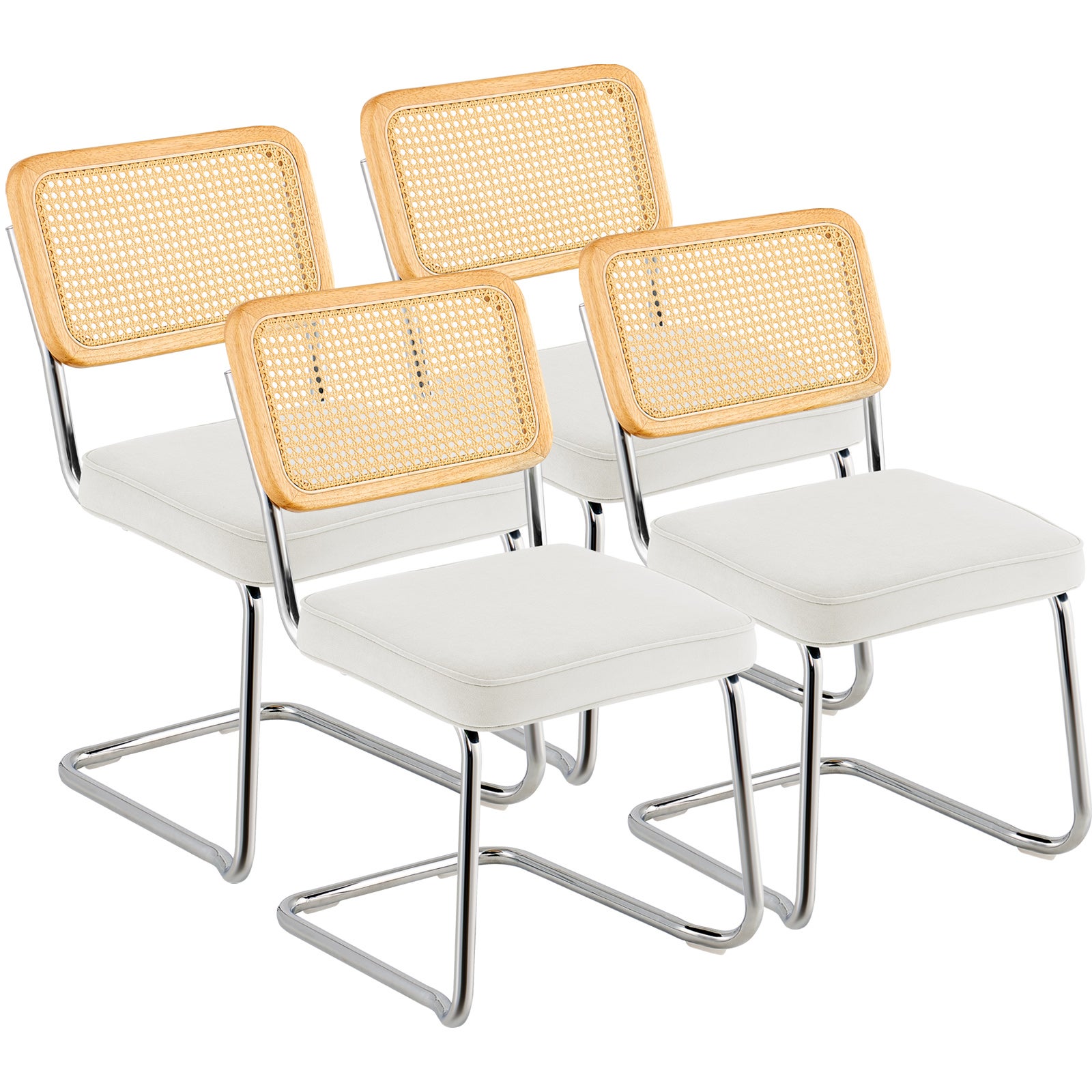 Lot De 2 Chaises De Salle à Manger Sans Accoudoirs - Siège Rond En Velours Dossier En Rotin Et Pieds En Metal Noir 96034937 Lot De 2 Chaises De Salle à Manger Sans Accoudoirs - Siège Rond En Velours Dossier En Rotin Et Pieds En Metal Noir 96034937