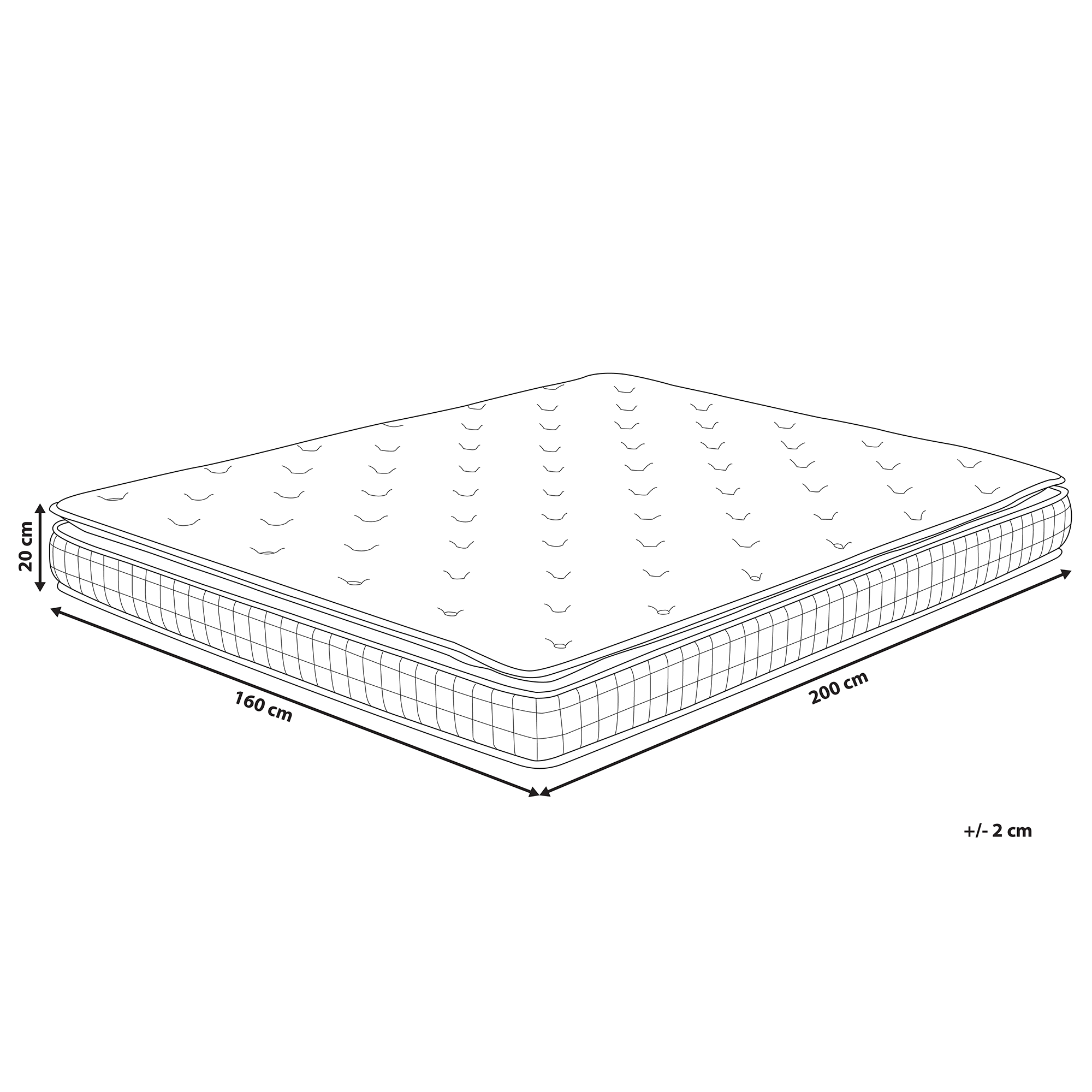 Materasso in Memory Foam CHARM Media durezza 160 x 200 cm - 3