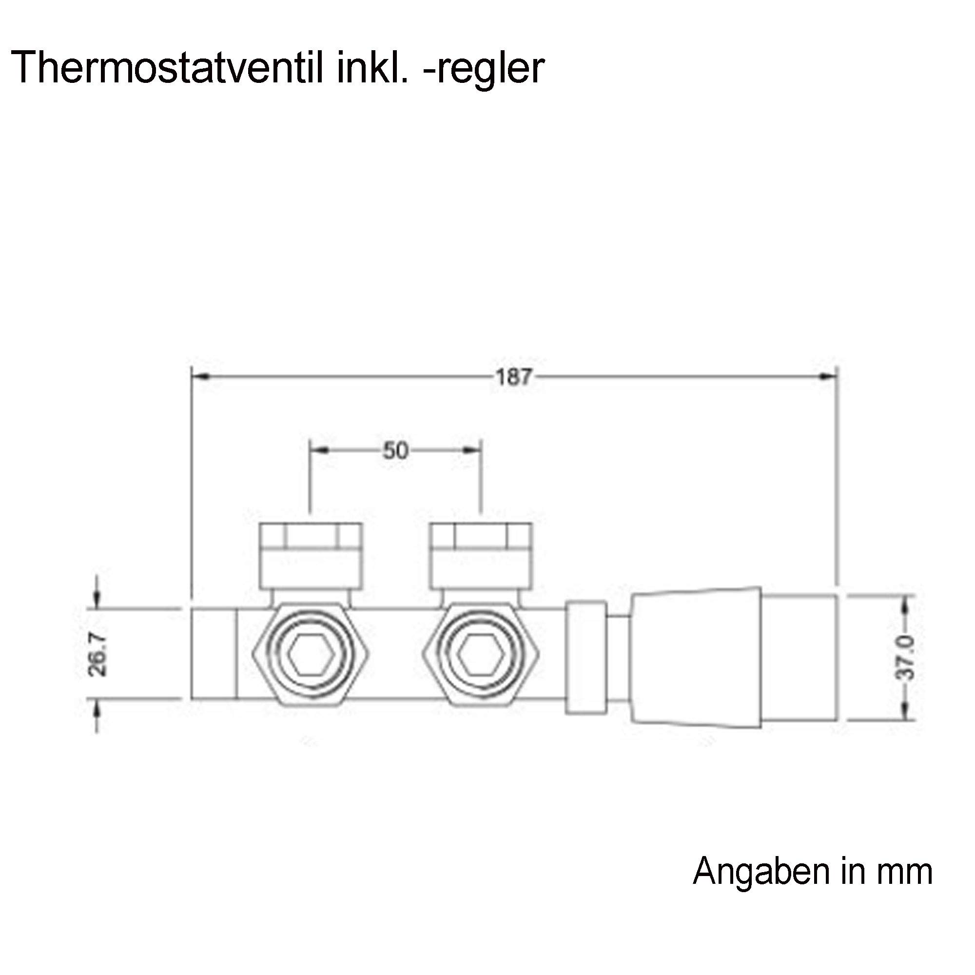 doporro Robinet de Radiateur Thermostatique Blanc Contrôleur de Chauffage Connexion Centrale 187mm - 6