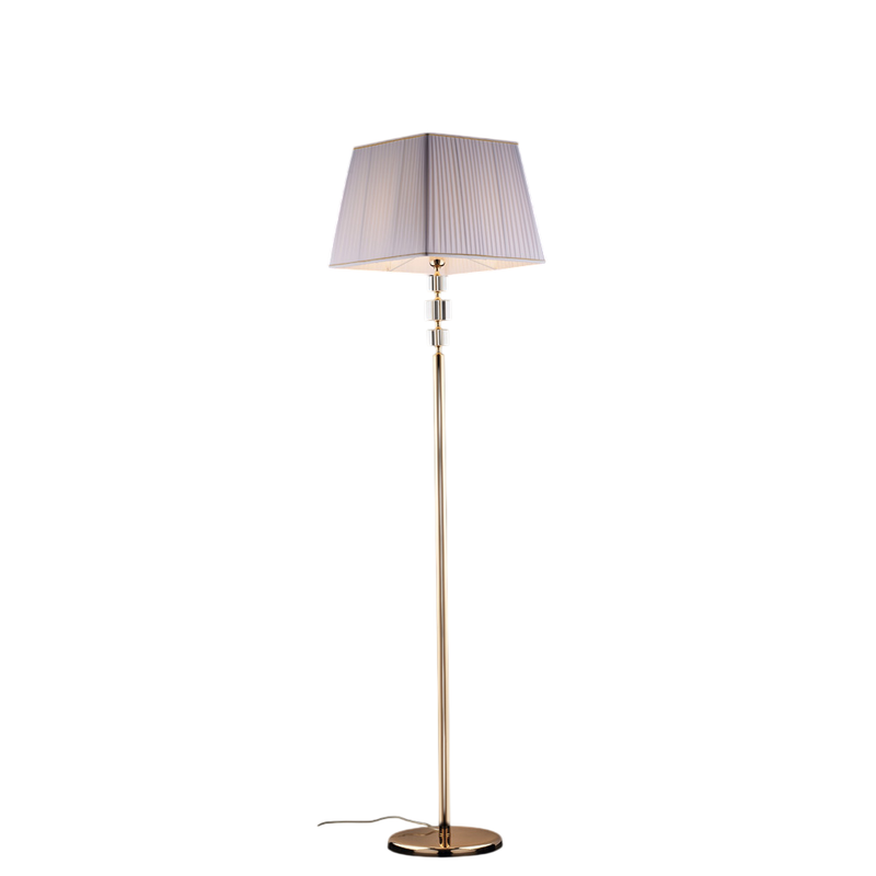 Lampa podłogowa Franz w kolorze złotym i kryształowym, 1 lampa, abażur dm.45 .180 Ø40 BL275-PH-OR