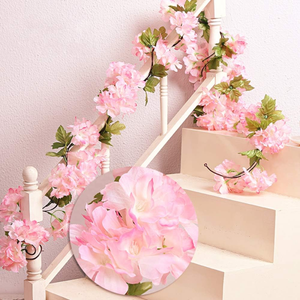 4 Ghirlande Di Fiori Di Ciliegio Artificiali Rosa - 180 Cm L'una - Fiori In Seta Per Decorazioni Matrimonio, Casa E Festa - 2
