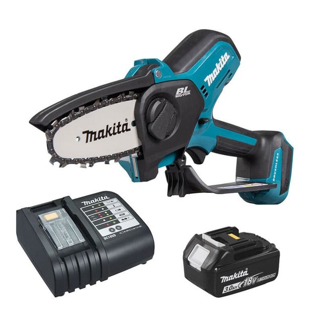 Mini Tronçonneuse Sans Fil 8 Pouces Compatible Makita 18V – Moteur Brushless Puissant, Coupe Bois Rapide Et Précise Pour Jardin Et Élagage