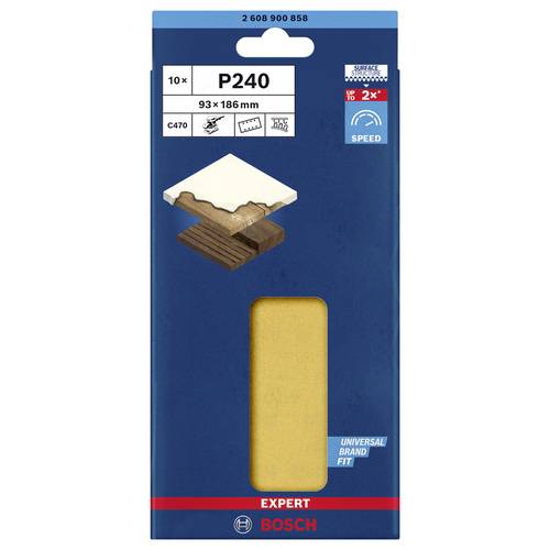 Bosch Accessories EXPERT C470 2608900858 Papier abrasif pour ponceuse vibrante perforé Grain 240 (L x l) 230 mm x 93 mm - 3