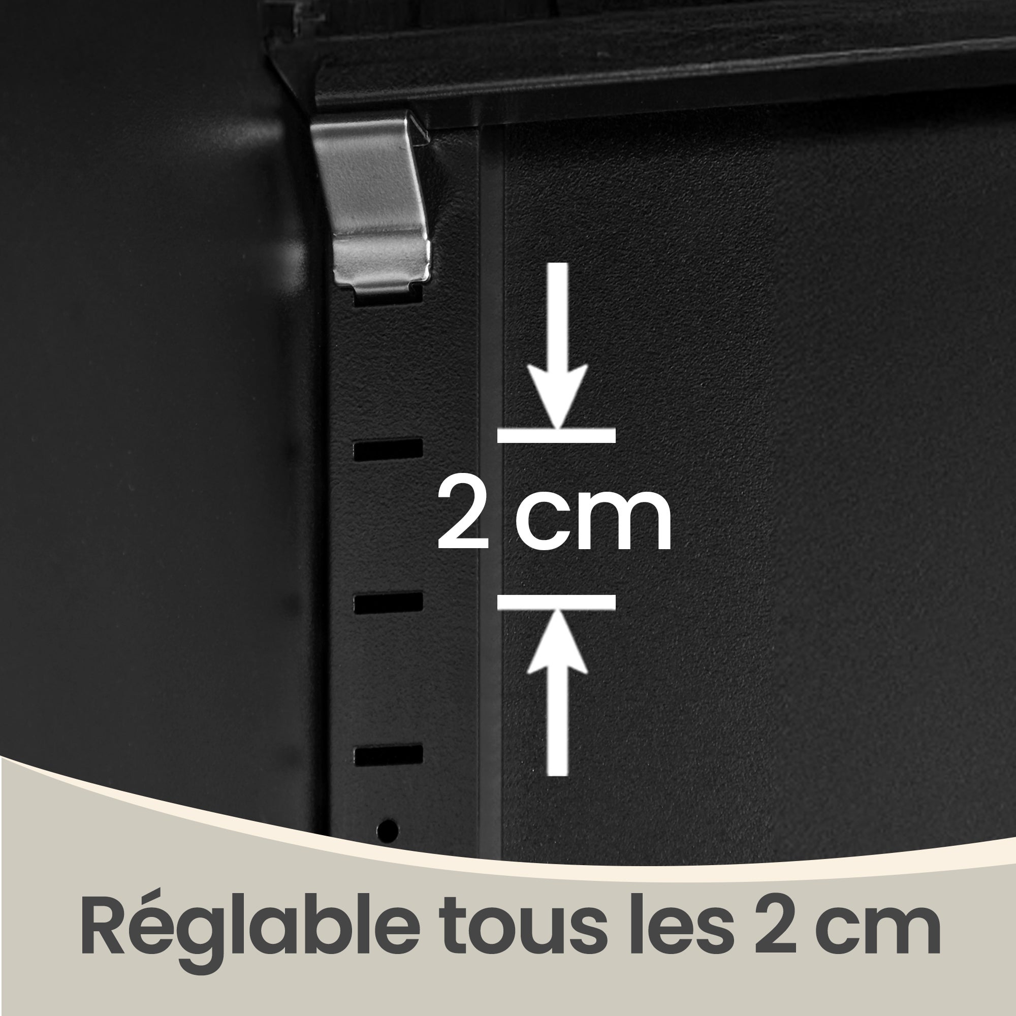Armoire en Acier à 2 Portes, Verrouillable, Étagère Réglable, Meuble de Rangement pour Bureau, 80 x 40 x 90 cm, Noir - 4