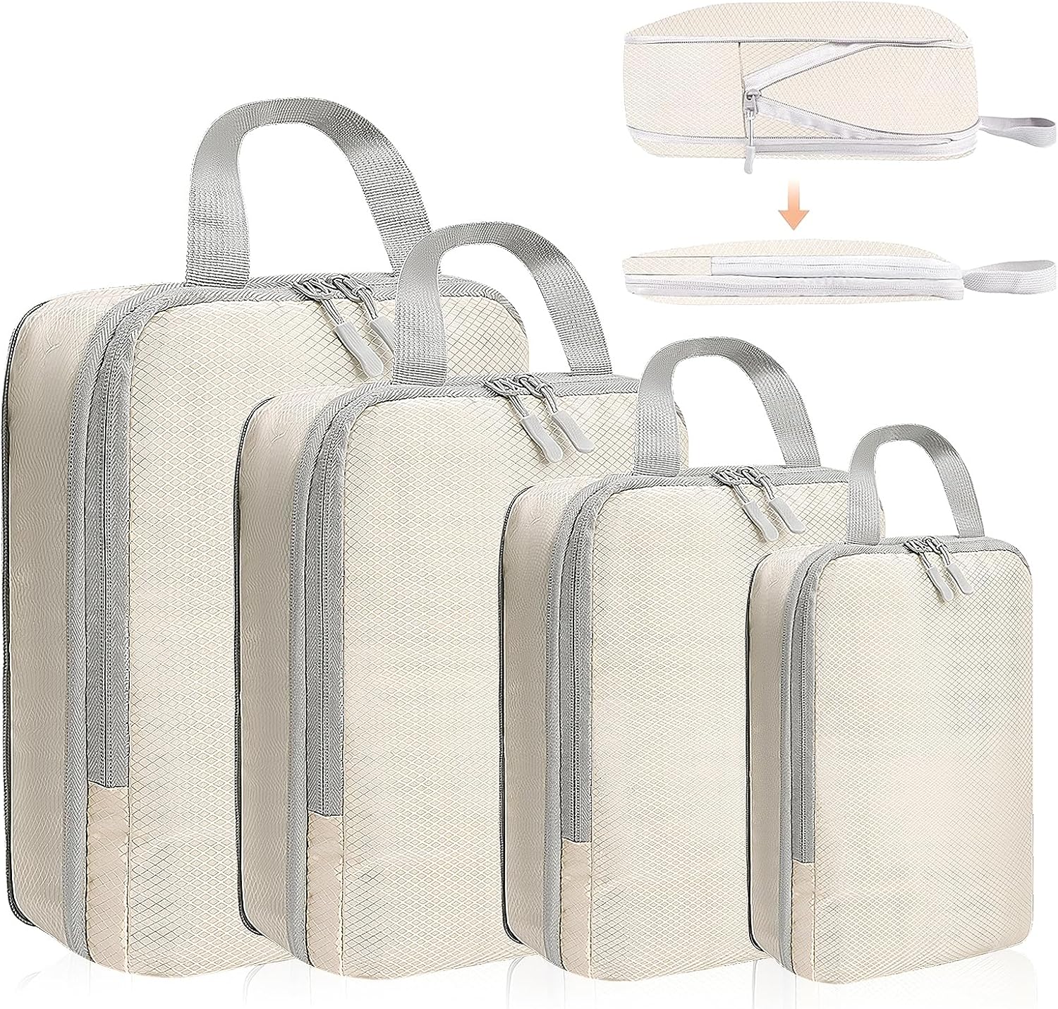 Sacs Rangement Sous Vide Aspirateur 8 Pièces Housses de Rangement sous Vide Voyages Compression