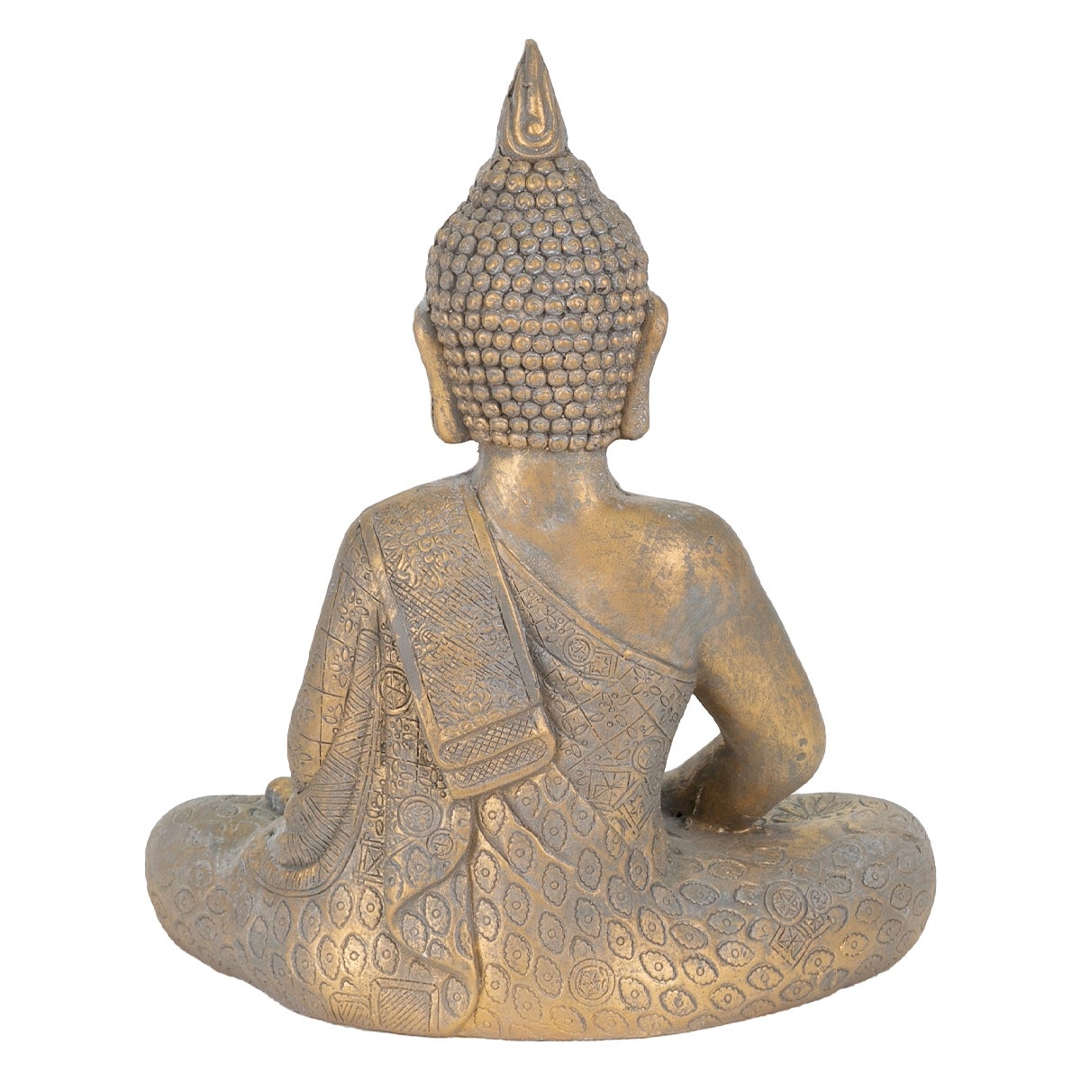 Statue Bouddha Jardin Décoration Intérieur Extérieur Feng Shui En Pierre 48 Cm - 3