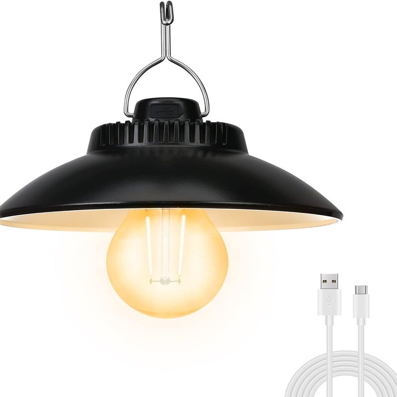 Akumulatorowa lampa kempingowa, retro latarnia z 2 trybami oświetlenia, wodoodporna IPX4, idealna na kemping, wędrówki, ryby i sytuacje awaryjne
