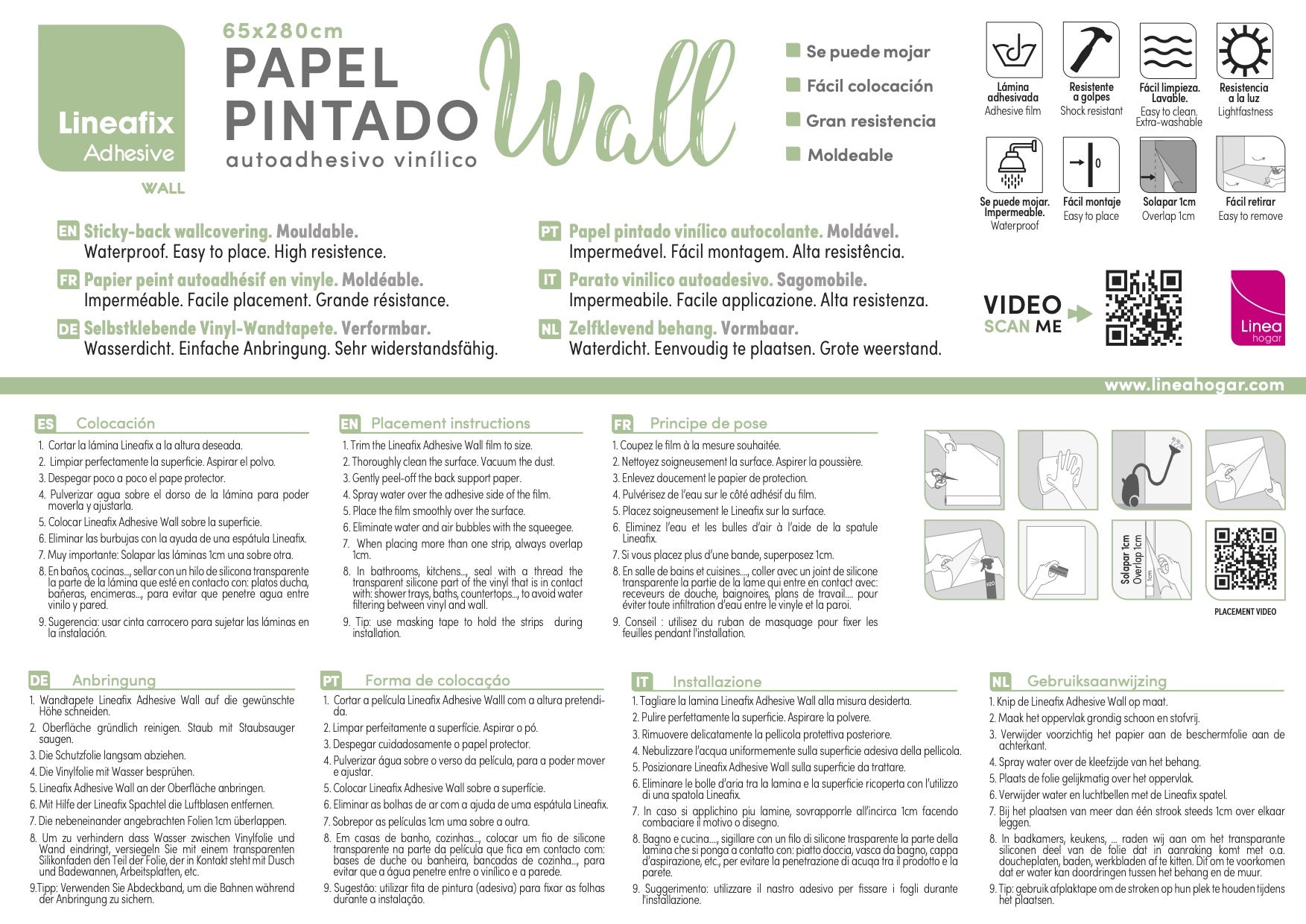 Papel de parede autoadesivo vinílico Rama Rosa. Impermeável. Ideal para cozinhas e banheiros. Fácil de aplicar e limpar. 65 x 280 cm - 11