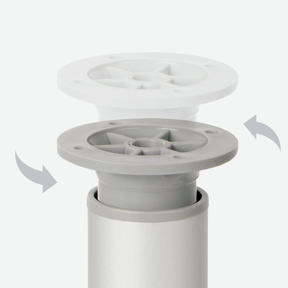 4 un. Pied rond pour meuble en aluminium diamètre 40mm hauteur 120mm aluminium brillant avec régulateur de hauteur supérieur - 5