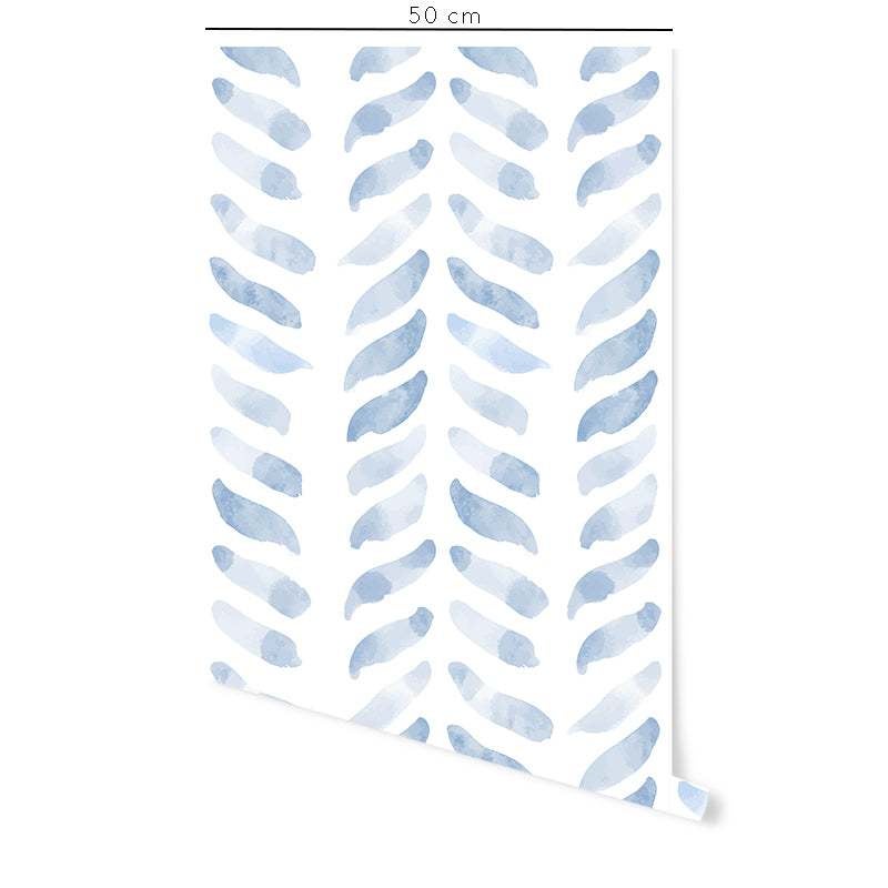 Papel vinilico banos espina de pascado azul lavable y removible - 1 rollo 50x300 cm - Decochic - 3