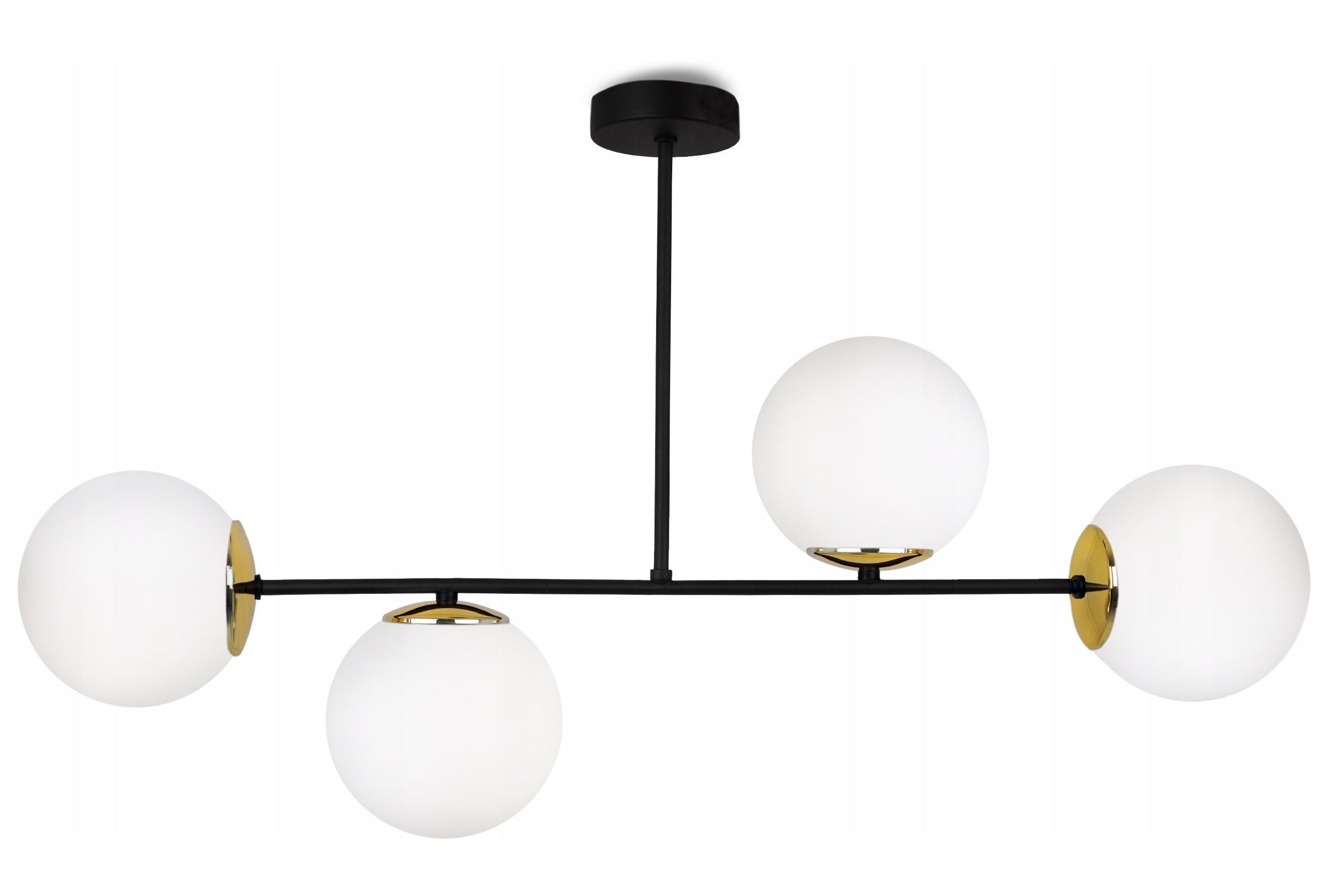 Lampa sufitowa wisząca Palermo classy 4xE27 abażur kula biała/złota Light Home LH