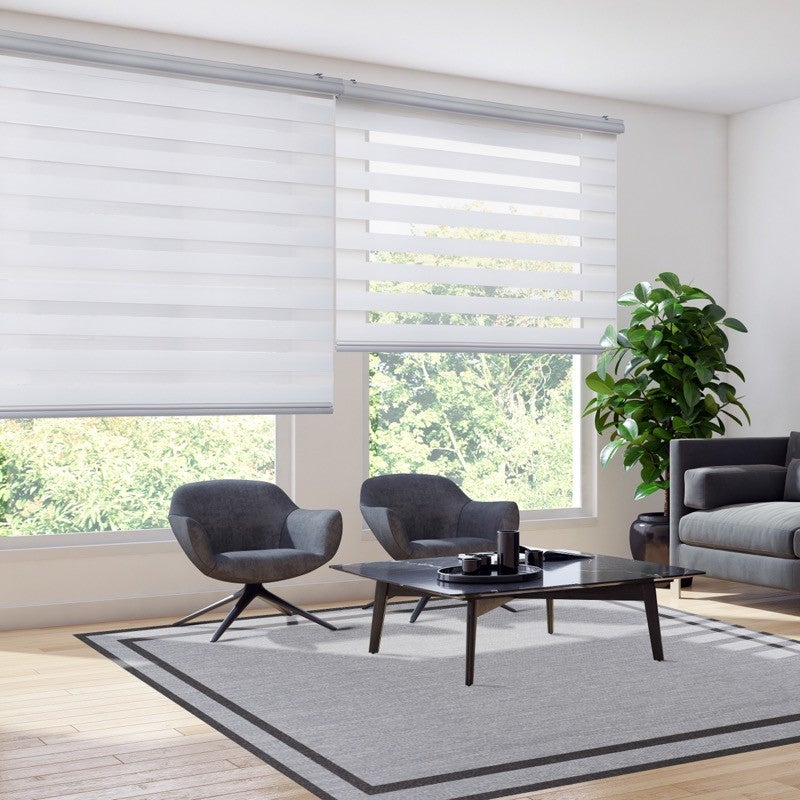 Estores enrollables noche y día platinum, estores interior para salón, cocina, blanco 200x250cm