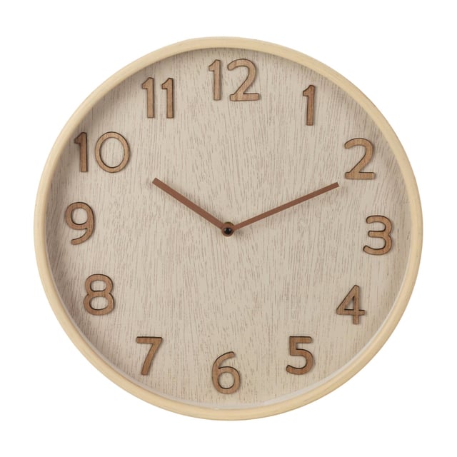 WELLHOME Reloj de Pared Ø38x5 cm en Marrón Claro
