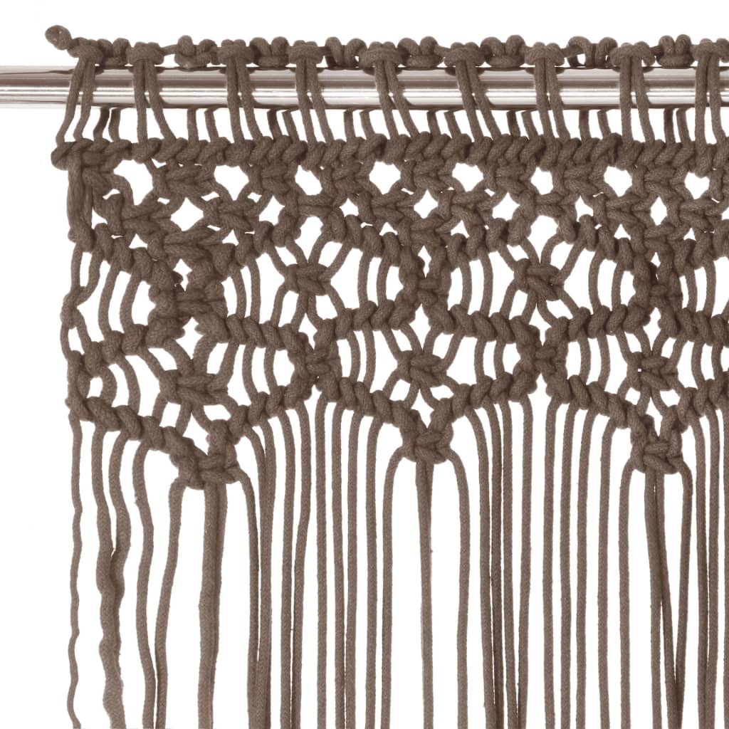 vidaXL Rideau en macramé Taupe 140x240 cm Coton - 3