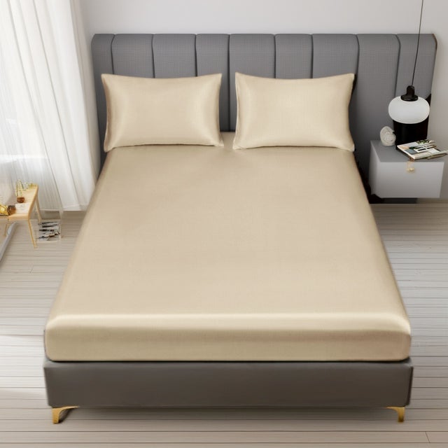 100x200x30cm Draps brillants et lisses, confortables, respirants et frais ; linge de lit d'hôtel luxueux ; unisexe - poches profondes ; drap-hous