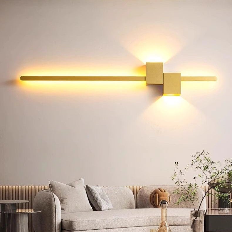 Applique murale LED 60 cm, lampe de chevet créative, éclairage décoratif d'intérieur, 3 températures de couleur réglables, doré - 6