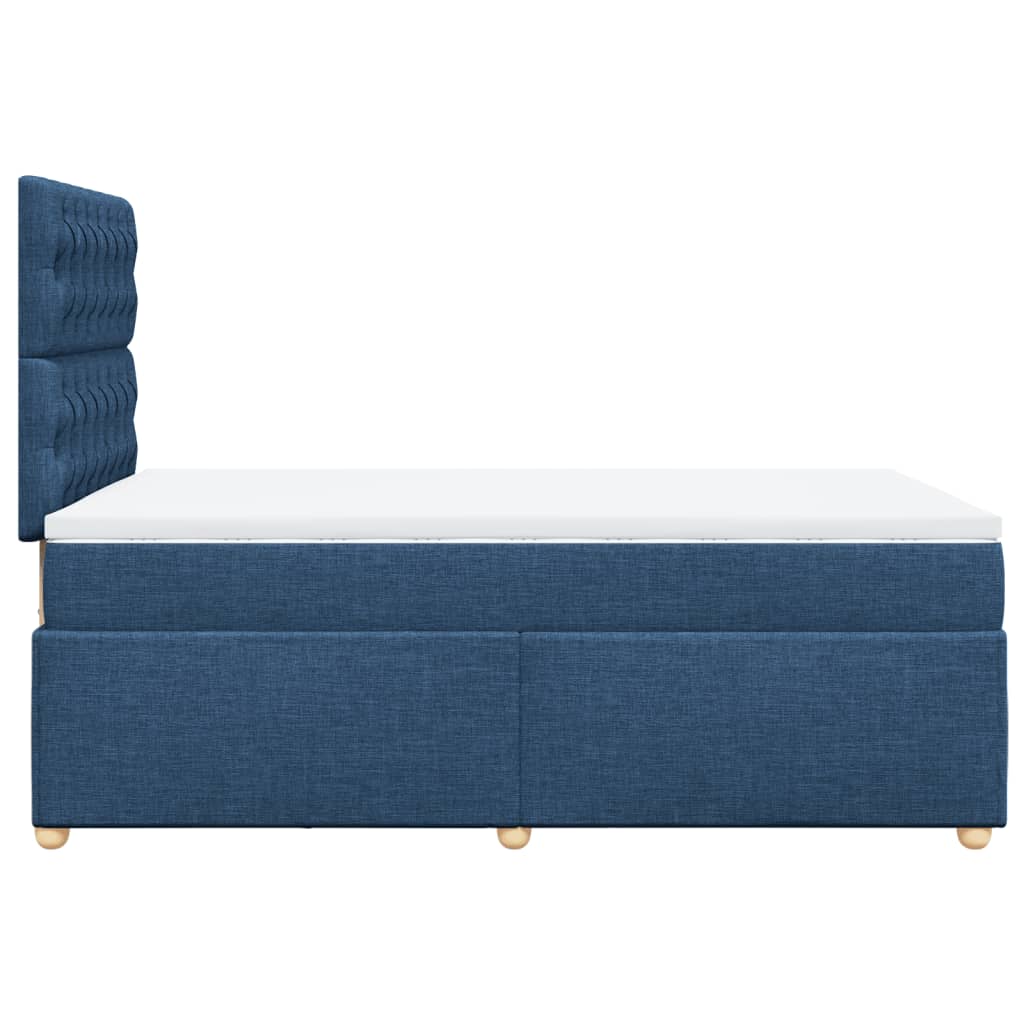 Maison Exclusive - Sommier à lattes de lit avec matelas Bleu 120x200 cm Tissu - 7
