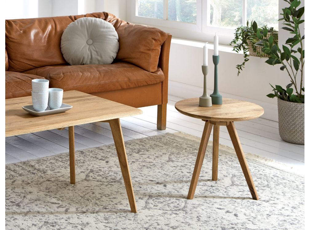 Tavolino In Legno Massello Di Rovere - Quadrato 40x40 Cm, Stile Tradizionale, Capacità Carico 20 Kg, Della HAKU Möbel