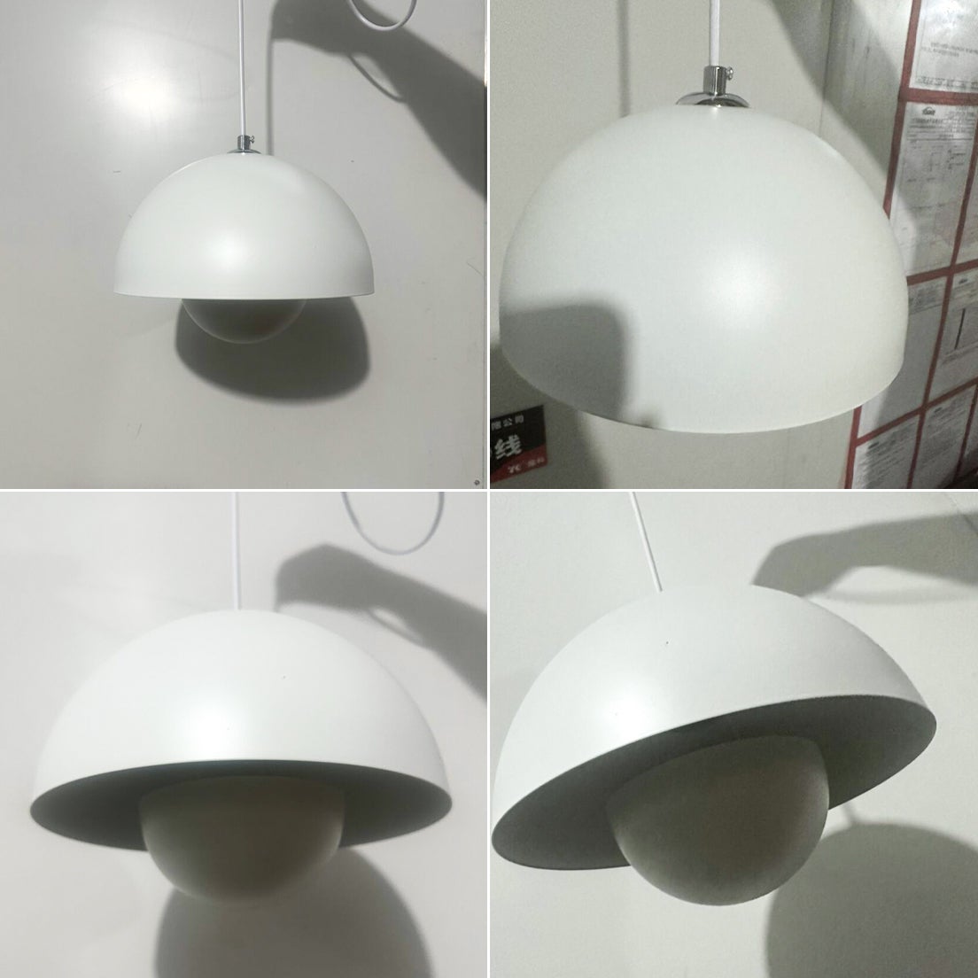Lustre, suspension moderne, plafonnier suspendu avec ampoule, luminaires de décoration intérieure, lumière blanche, 23 cm (blanc) - 5