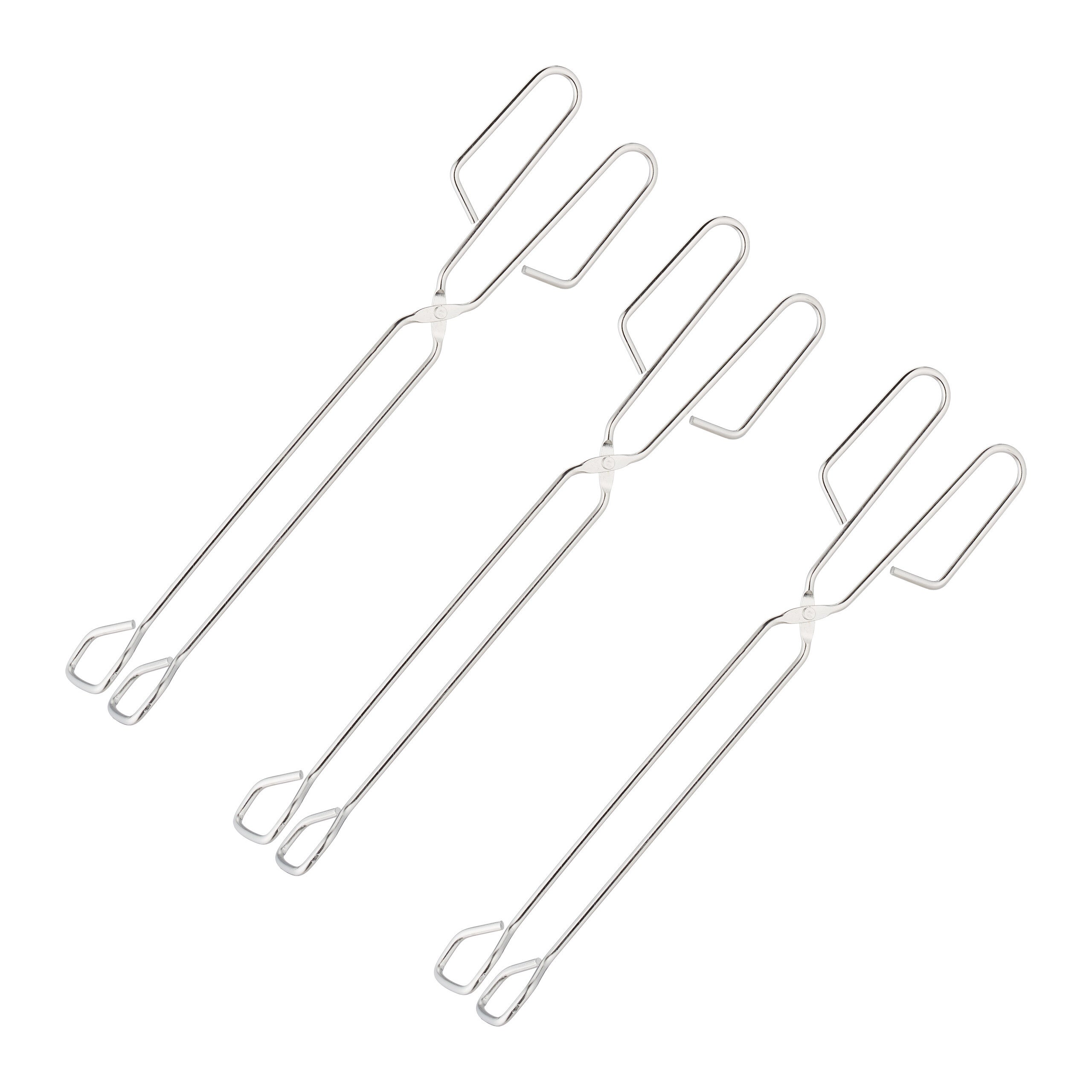 Relaxdays Pinze Da Cucina Set 2 Pezzi: Manico Gommato Antiscivolo, Acciaio Inox, 33 Cm, Grigio E Nero