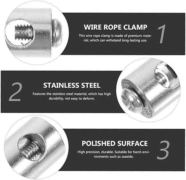 MORSETTO FERMA CAVO PER FUNE ACCIAIO M7.5 FERMACAVO CORDA 1 PZ - Foto 4