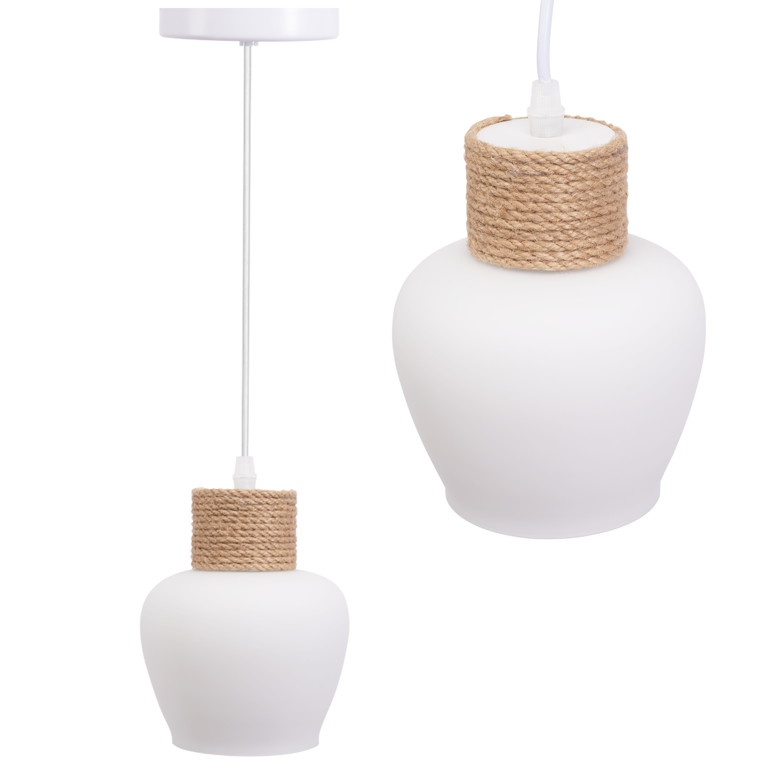 Lampa Sufitowa Toolight App1591-1Cp Boho Biały Beżowy