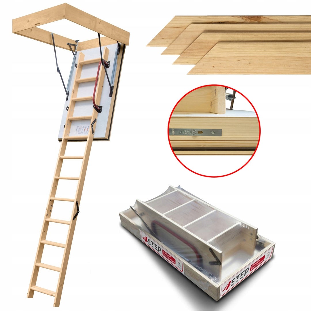 Schody strychowe 4STEP Extreme 120x70 0,55 W/m2K + listwy zestaw