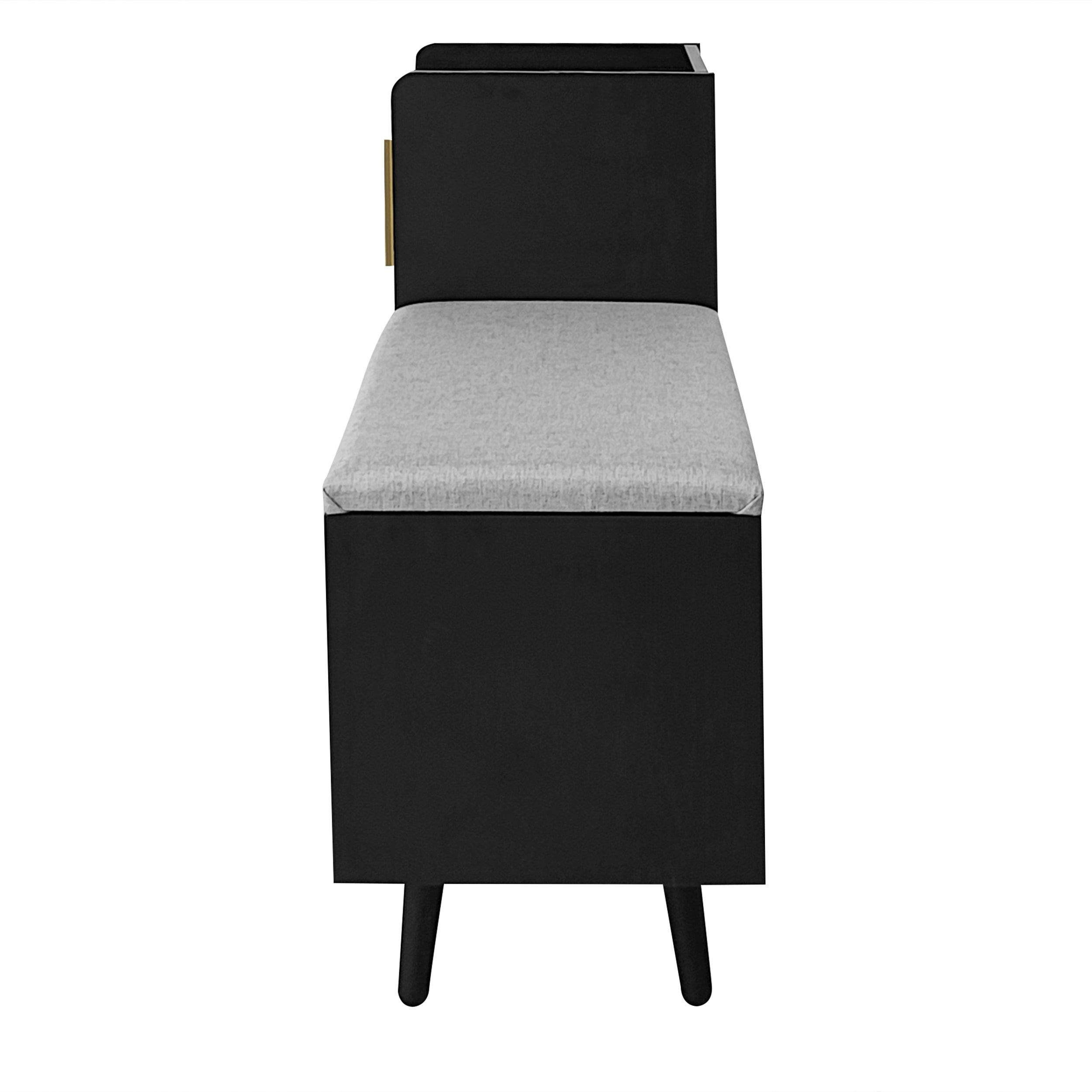 Banc à Chaussures 100x34x68,5 cm, Assise Rembourrée, 3 Portes, Étagères, Panneau Particules, Noir - 9