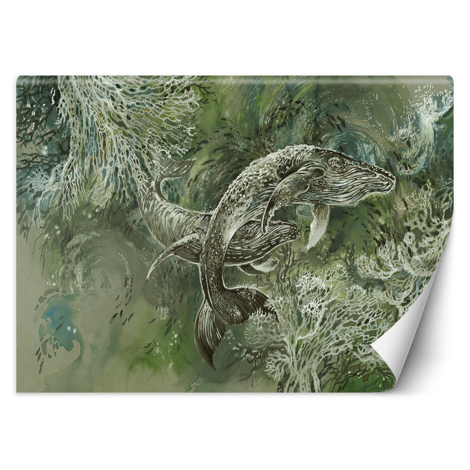 Fototapeta, Para wielorybów humbaków 150x105